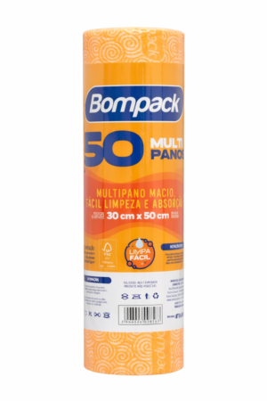 Bobina Bompack Slim Limpeza Leve 30x50cm Laranja 50UN