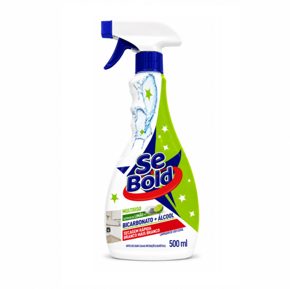 Limpador Multiuso Bicarbonato + Alcool Sebold 500ml c/ Gatilho - Limão